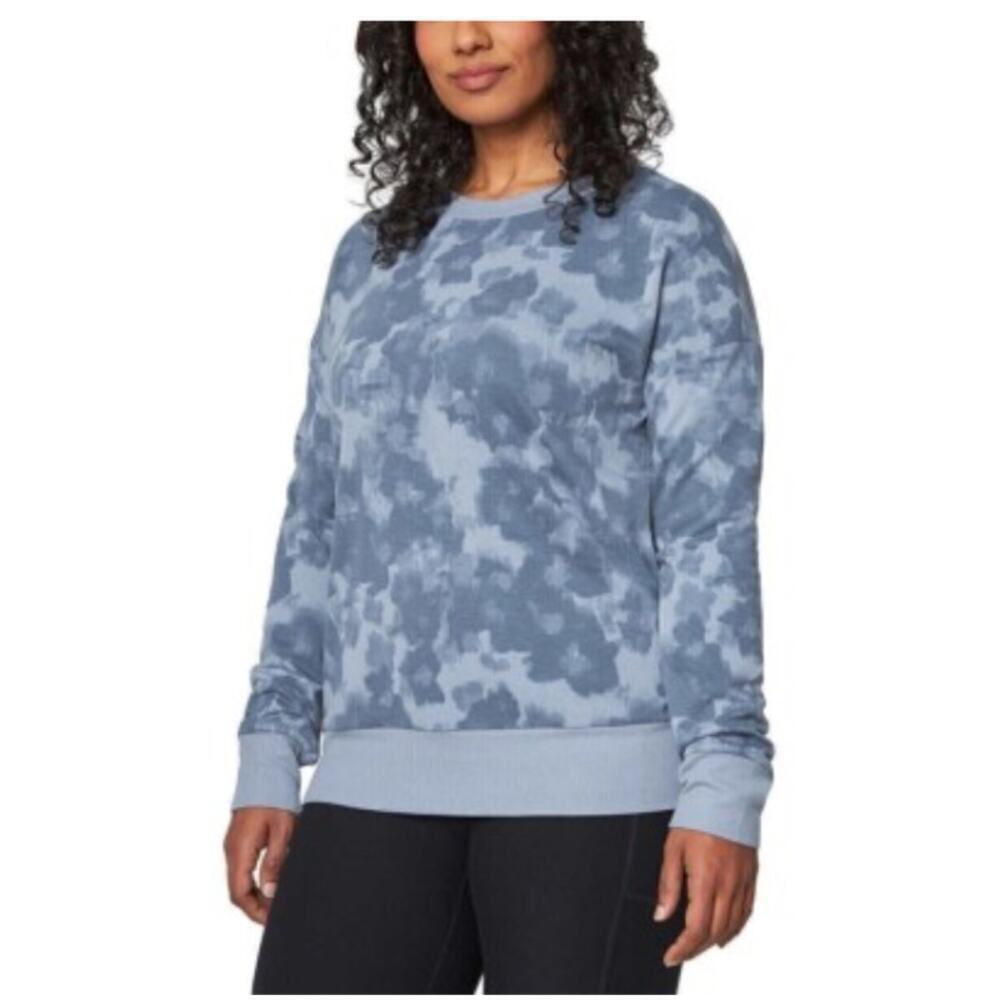 Mondetta Patterned Blue Sweatshirt Size Large